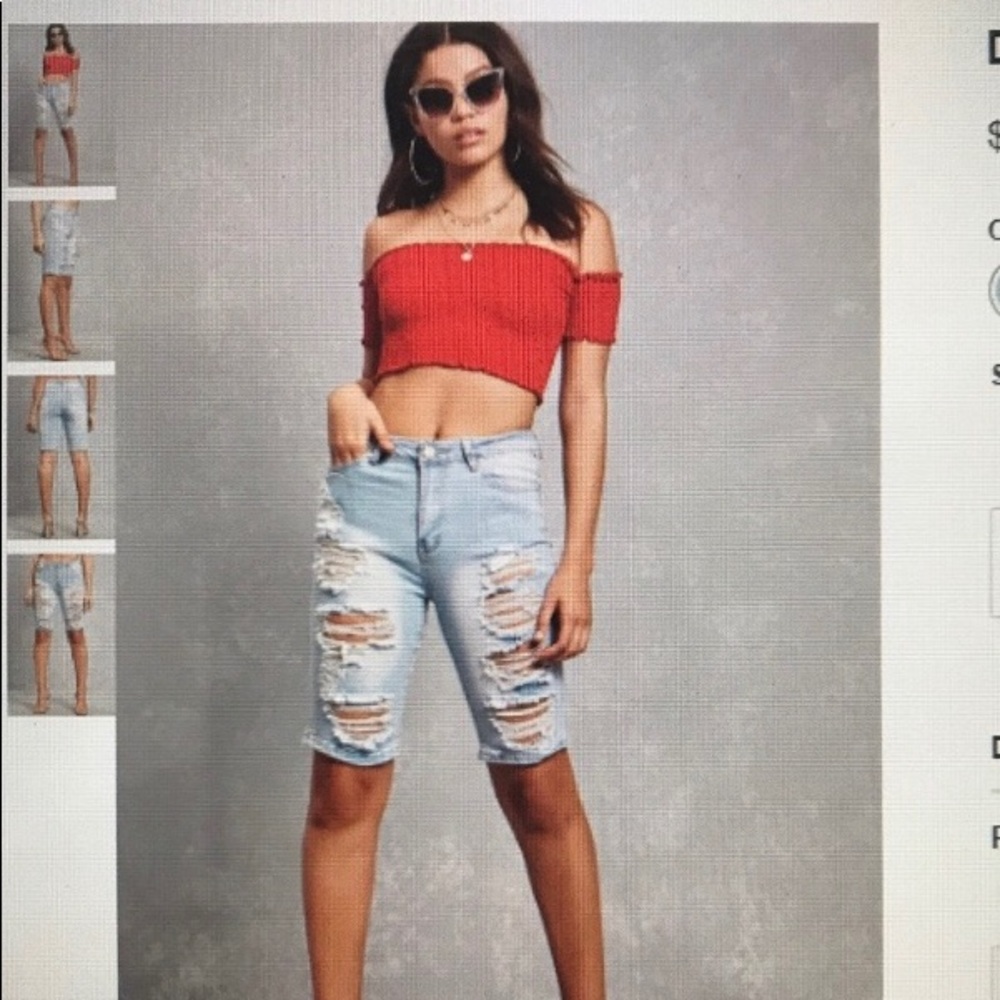 Distressed Bermuda Shorts